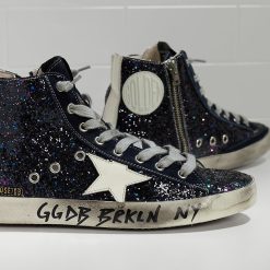 Sneakers Francy fabric embroidered with Glitter and Leather Star SPACE GLITTER-2854