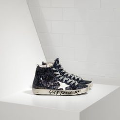 Sneakers Francy fabric embroidered with Glitter and Leather Star SPACE GLITTER-0