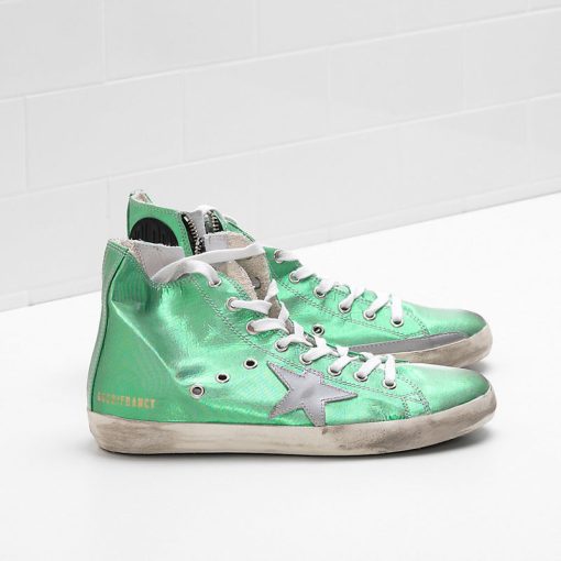 Francy Sneakers Upper In Coated Cotton Canvas Star In Laminated Leather-2864