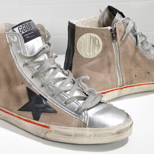 sneakers Francy in Camoscio e Stella in Pelle SKIN SILVER-2834