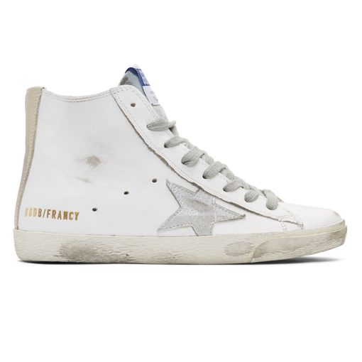 Francy Sneaker Leather Uppers White Sliver Star-3409