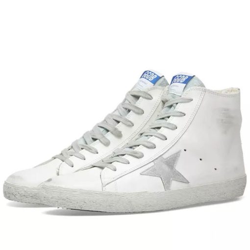 Francy Sneaker Leather Uppers White Sliver Star-3410