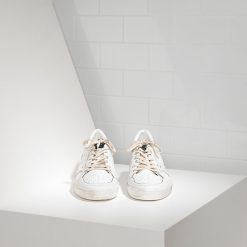 Ball Star Sneakers Gold White For Couples Leather shoes-2881