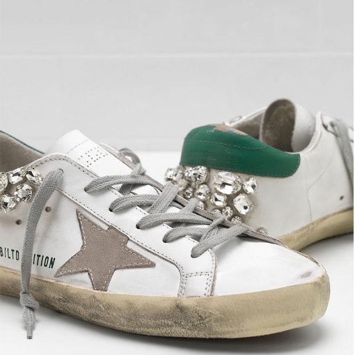 Superstar sneakers G33WS590.H66 Upper in calf leather Suede star With stones appliquéd to the outer side-2919