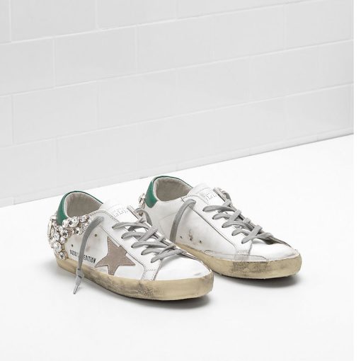 Superstar sneakers G33WS590.H66 Upper in calf leather Suede star With stones appliquéd to the outer side-2918