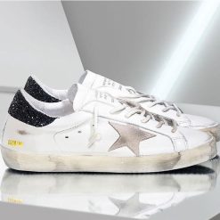 Superstar Sneaker White Black Glitter with Golden Logo-0