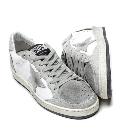 Ball Star Sneakers Grey White with Gold Logo-3011