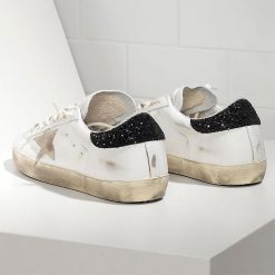 Superstar Sneaker White Black Glitter with Golden Logo-2949