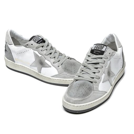 Ball Star Sneakers Grey White with Gold Logo-3012