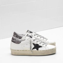 Hi Star Sneakers G34WS945.E7 White Leather & Black Glitter Star in Leather -0