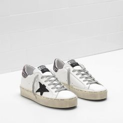 Hi Star Sneakers G34WS945.E7 White Leather & Black Glitter Star in Leather -3036