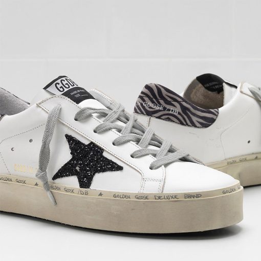 Hi Star Sneakers G34WS945.E7 White Leather & Black Glitter Star in Leather -3037