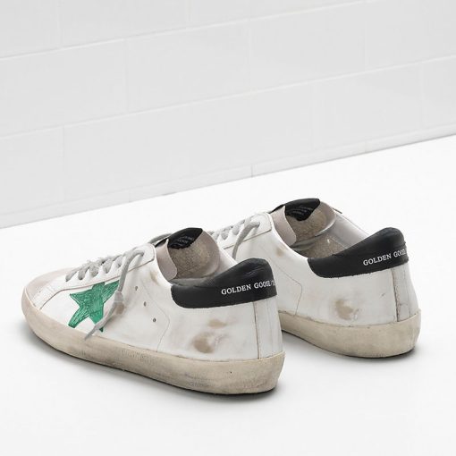 Superstar Sneakers 34A590-N41SN Upper in calf leather Openwork star Hand decorated Green Star-3311