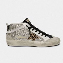 Sneakers Mid-Star F35WS634.U6 in glitter con stella leopardata-0