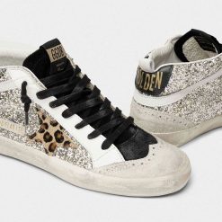 Sneakers Mid-Star F35WS634.U6 in glitter con stella leopardata-3411