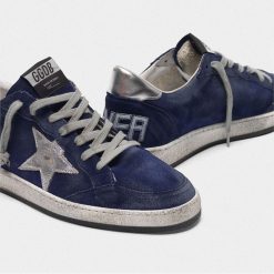 Sneakers Ball Star G36MS592.A57 blu scamosciate con stella argento-3467