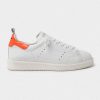 Sneakers Starter G36MS631.R4 bianche con talloncino arancio fluo-0