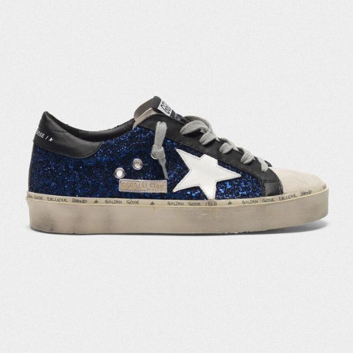 Sneakers Hi Star G36WS945.M3 n suede con glitter blu-0