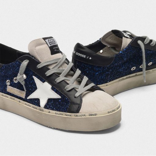 Sneakers Hi Star G36WS945.M3 n suede con glitter blu-3552