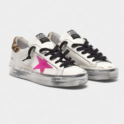 Sneakers Hi Star G36WS945.O4 con stella fuxia e talloncino leopardato-3515