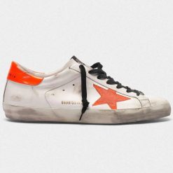 Sneakers Superstar G36MS590.U53 con stella e talloncino arancio fluo-0