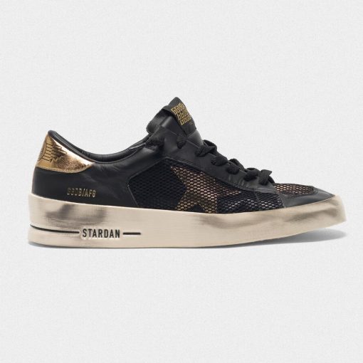 Sneakers Stardan G35WS959.C2 in pelle black&gold con inserti in mesh-0