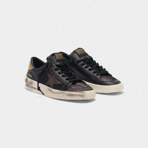 Sneakers Stardan G35WS959.C2 in pelle black&gold con inserti in mesh-3892