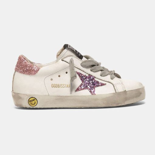 Sneakers Superstar Kids G35KS001.B14 con stella e talloncino in glitter-0