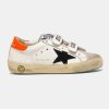 Sneakers Old School Kids G35KS021.H7 in pelle con talloncino arancio-0