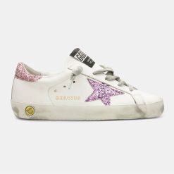 Sneakers Superstar Kids G35KS301.B14 con stella e talloncino in glitter-0