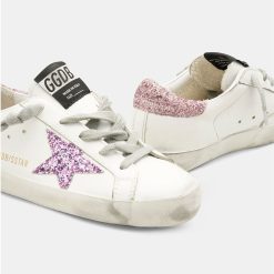 Sneakers Superstar Kids G35KS301.B14 con stella e talloncino in glitter-4754