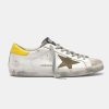 Sneakers Super-Star G35MS590.Q73 in pelle con stella in suede e talloncino giallo-0