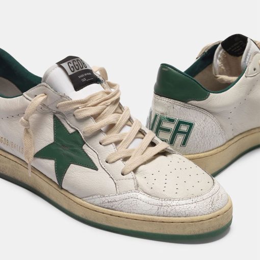 Sneakers Ball Star G35MS592.A4 in pelle white/green-4424