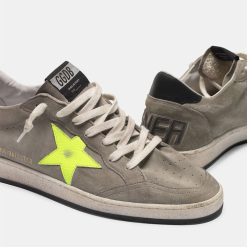 Sneakers Ball Star G35MS592.Z9 in suede grigia con stella fluo-4488