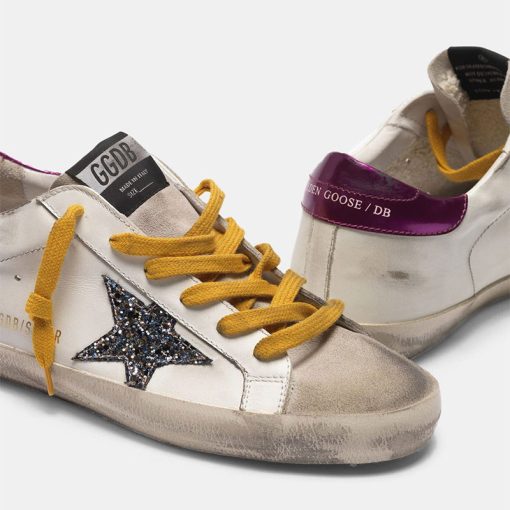 Sneakers Super-Star G35WS590.O76 in pelle con stella in glitter-4158