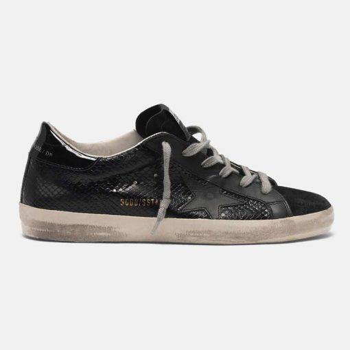 Sneakers Super-Star G35WS590.R65 total black in pelle scamosciata e stampa serpente-0