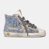 Sneakers Francy Kids G36KS002.A34 bianche in pelle e glitter multicolor-0