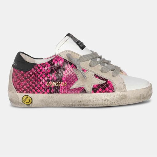 Sneakers Super-Star Kid G36KS301.B36 bianche e fuxia pitonate-0