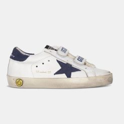 Sneakers Old School Kids G36KS321.G6 chiusura a strappo e stella navy-0