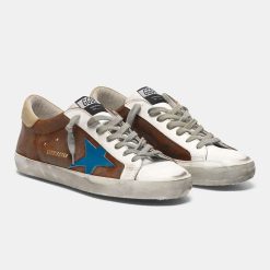 Sneakers Super-Star G36MS590.U17 in suede marrone con stella blu-4280