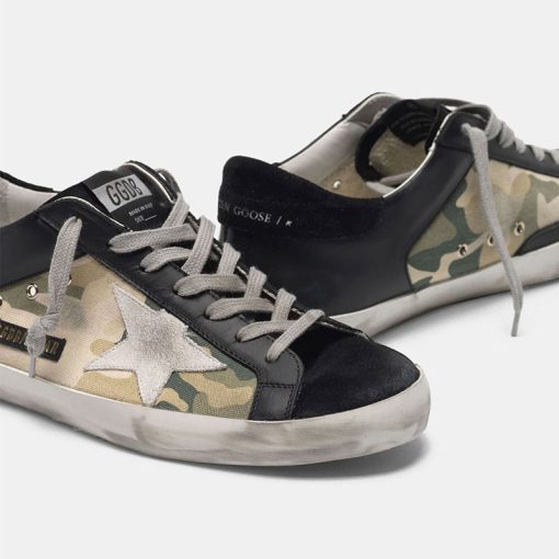 Sneakers Super-Star G36MS590.U28 nere in pelle e canvas camouflage-4244