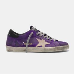 Sneakers Super-Star viola G36MS590.U41 in suede con stella perla-0