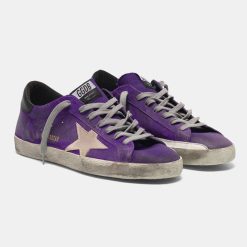 Sneakers Super-Star viola G36MS590.U41 in suede con stella perla-4289