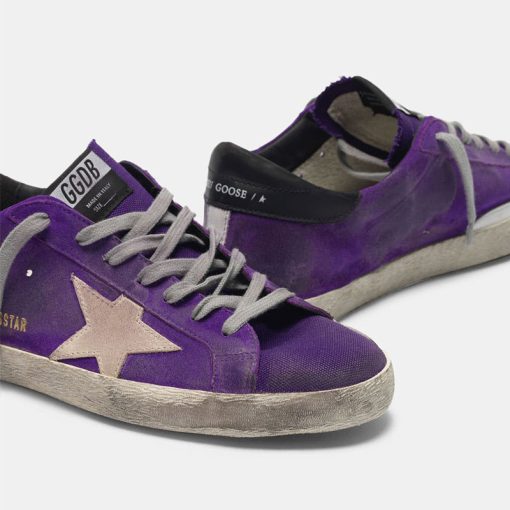 Sneakers Super-Star viola G36MS590.U41 in suede con stella perla-4286