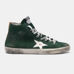 Sneakers Francy G36MS591.C62 verdi in suede con stella bianca-0