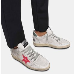 Sneakers Ball Star G36MS592.A58 in pelle cracklé con stella rossa dipinta a mano-4507