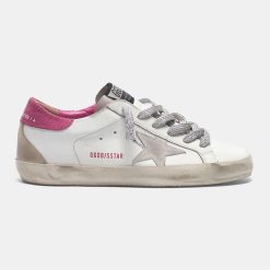 Sneakers Super-Star G36WS590.T21 bianche con talloncino fuxia stampa lucertolina-0