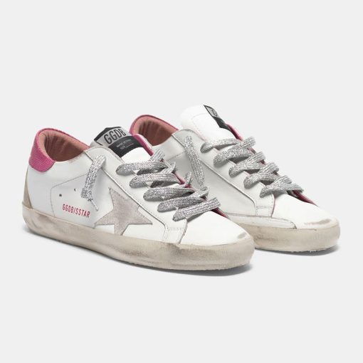 Sneakers Super-Star G36WS590.T21 bianche con talloncino fuxia stampa lucertolina-4121