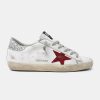 Sneakers Super-Star G36WS590.T97 bianche in pelle con stella glitter rossa-0