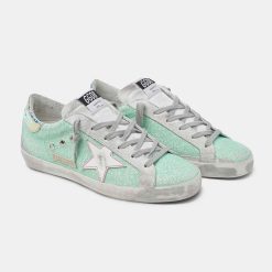 Sneakers Super-Star G36WS590.V18 con glitter verdi e talloncino cromato-4555